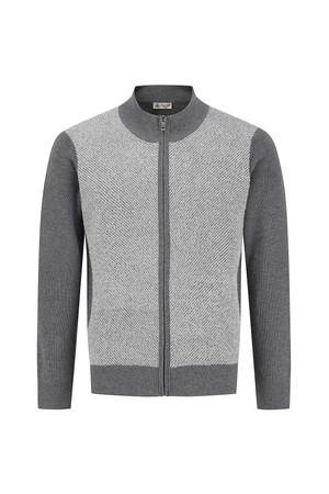 앞판 사선조직 풀짚업 니트 M/그레이 (AM0FTSC35136)