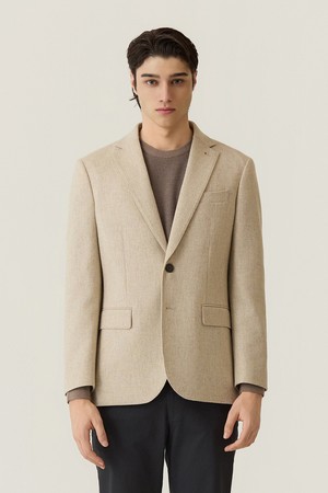 울혼방 솔리드 클래식 자켓 베이지 (AM0FOZC30153)