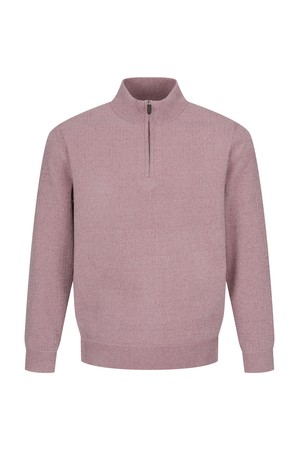 셔닐 융본딩 반짚업 니트 핑크 (AM0FTSE45173)