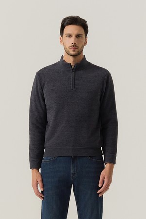 융본딩 부클 반짚업 니트 차콜 (AMSFTSE40138)