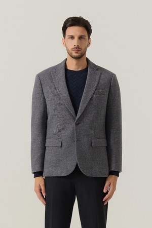 리미티드 울 패턴 자켓 네이비 (AM0FOZC40149)