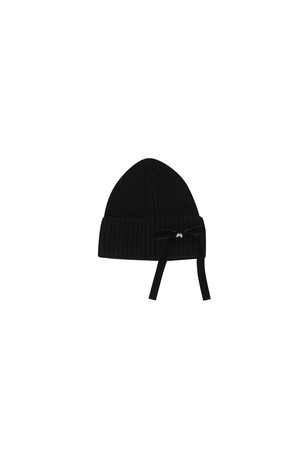 Velvet Rib Beanie_BLACK_BLACK-a