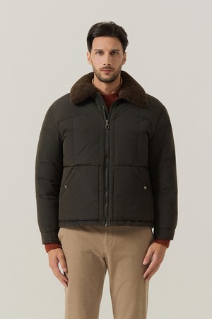 피그 왁스 워싱 다운 점퍼 차콜 (AM0FOJO45238)