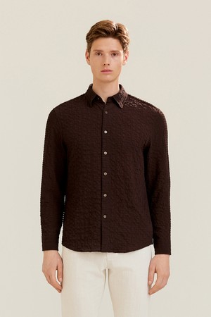 사각서커 셔츠 브라운 (AM0GTWB10157)