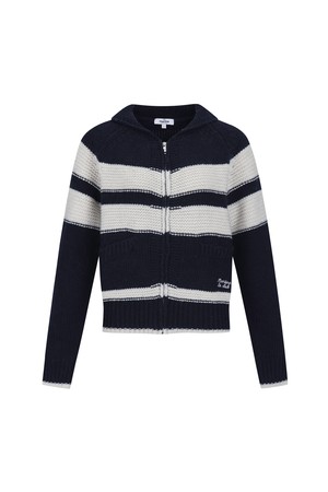 Knit Fluffy Cardigan_NAVY (QW0FTSC40149)