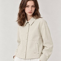 Collared Drawstring Jacket_BEIGE-a