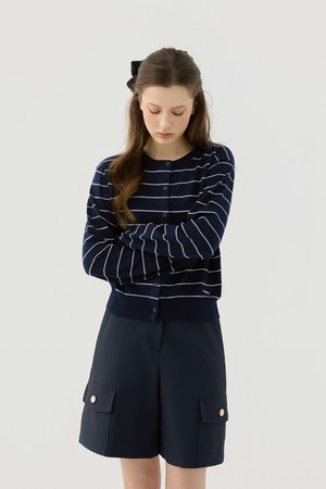 Soft Line Stripe Knit Cardigan_NAVY (QW0GTSC10149)_NAVY-a