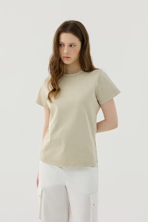 Pigment Washed Round T-Shirt_BEIGE (QW0GTTR20253)_BEIGE-a