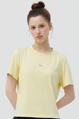 Blush Scallop Neck T-Shirt_YELLOW_YELLOW-a
