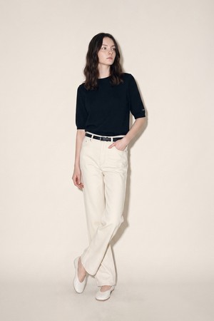 Wool-Blend Round Half Sleeve Knit_BLACK_BLACK-a
