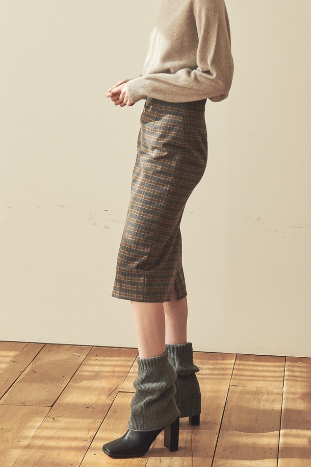 ACUD - 미디스커트 - SLIM PENCIL SKIRT_CH.GREY