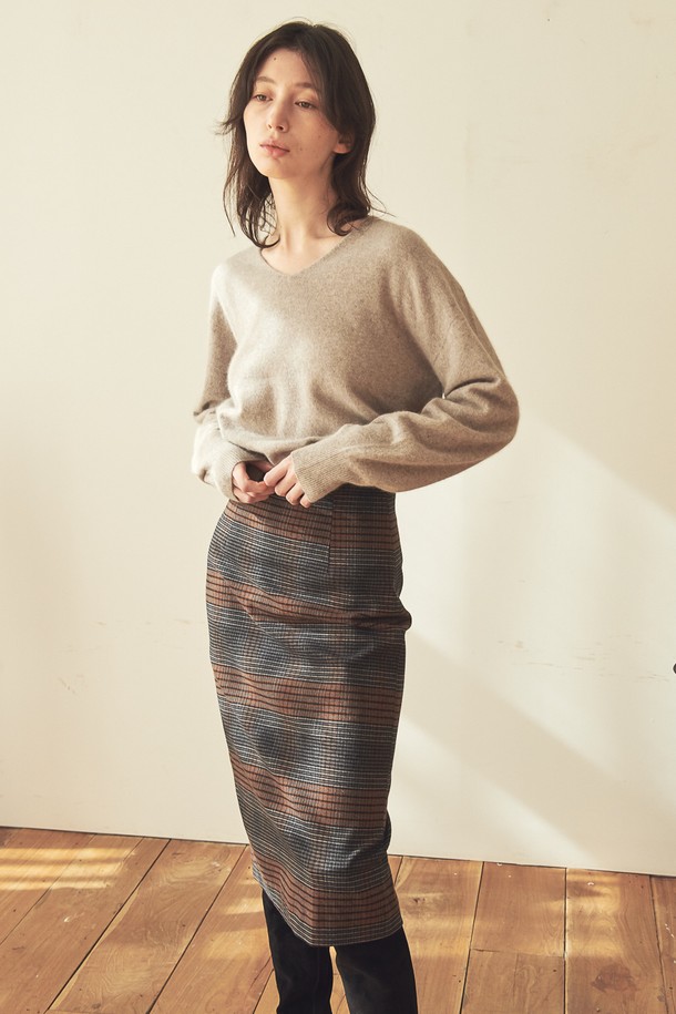 ACUD - 미디스커트 - SLIM PENCIL SKIRT_CH.GREY