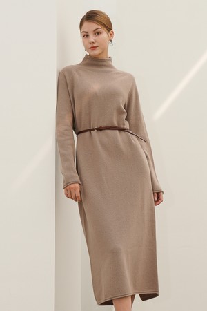 [22FW] High-neck Cashmere Knit Dress _Beige