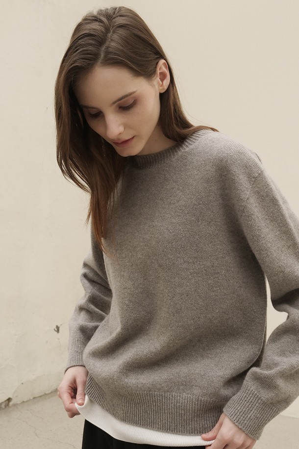 ACUD - 스웨터 - [23FW] Round Neck Wool Knit _Grey