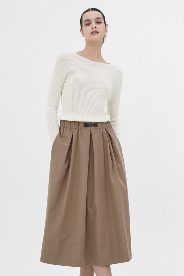 ACUD - 미디스커트 - [23FW] Tuck Detail Midi Skirt _ Beige