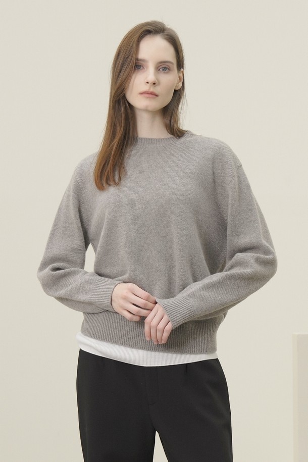 ACUD - 스웨터 - [23FW] Round Neck Wool Knit _Grey