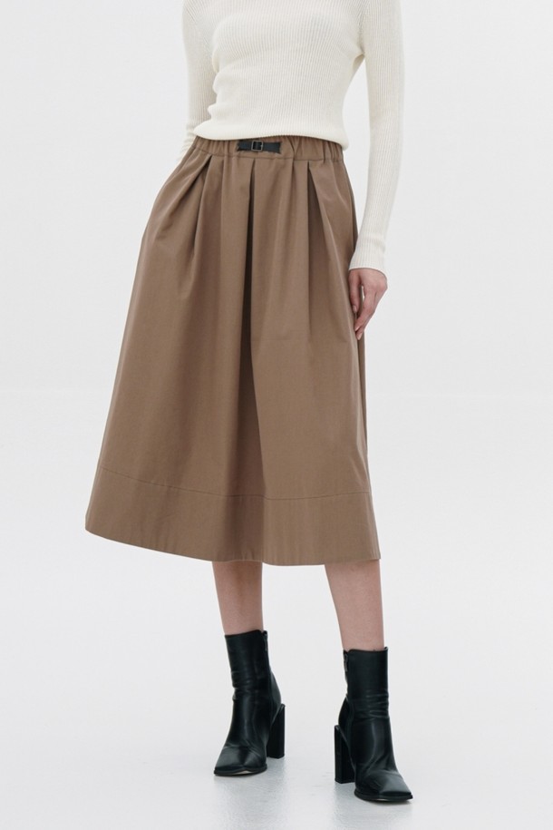 ACUD - 미디스커트 - [23FW] Tuck Detail Midi Skirt _ Beige