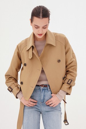 [23FW] Cropped Trench Coat _Beige