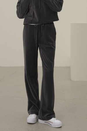 [23FW] Velour Bending Semi Wide Pants _Charcoal