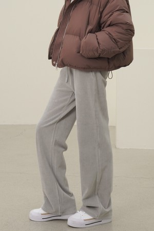 [23FW] Velour Bending Semi Wide Pants _L.Grey