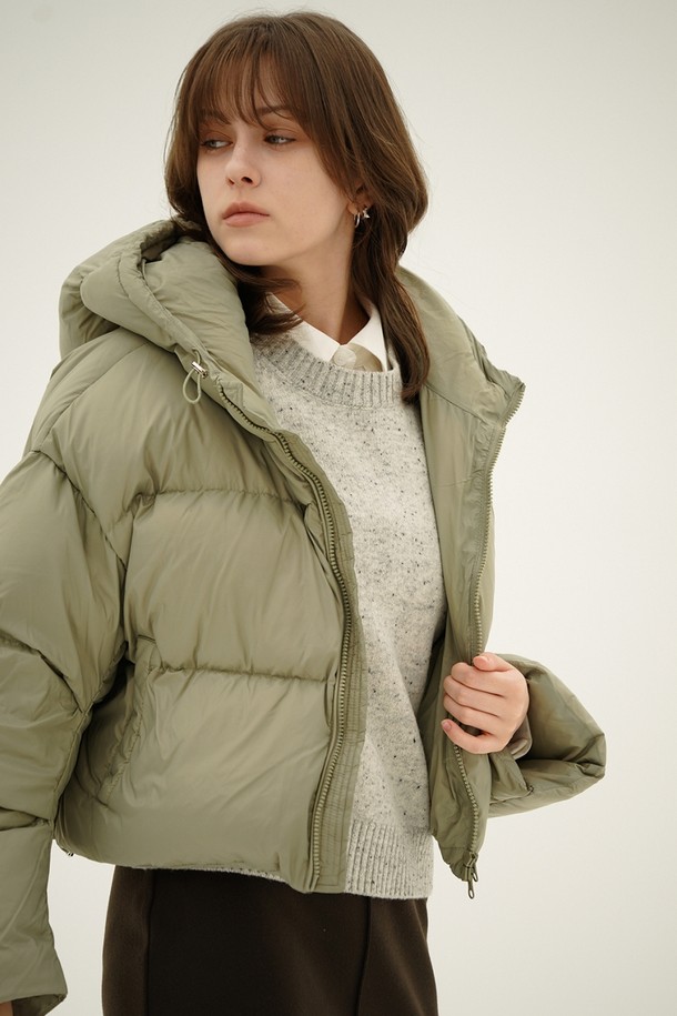 ACUD - 패딩 - [24FW] Cropped Puffer Down Jumper _Olive