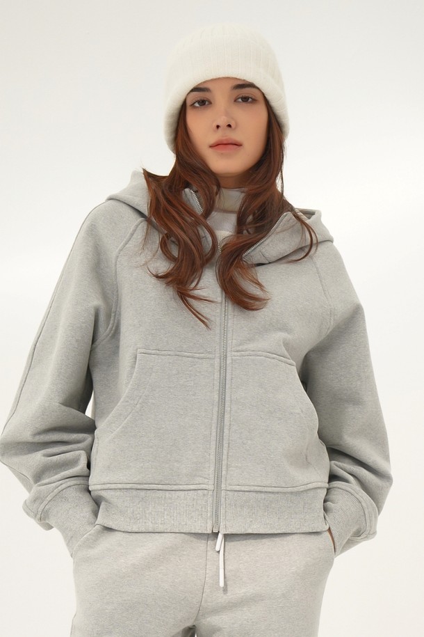 ACUD - 후드 집업 - [24FW] (기모) Hoodie Sweat Zip up _Grey