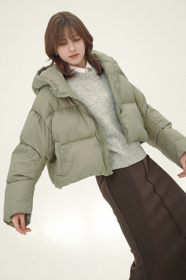 ACUD - 패딩 - [24FW] Cropped Puffer Down Jumper _Olive