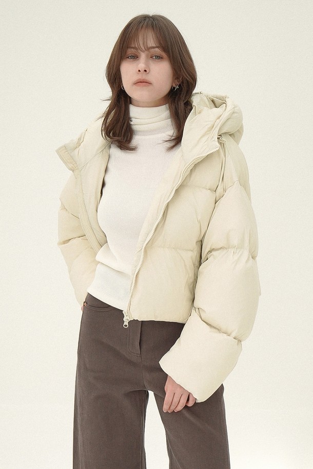 ACUD - 패딩 - [24FW] Cropped Puffer Down Jumper _Ivory