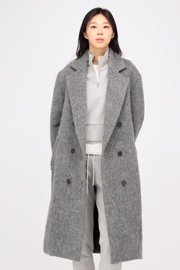 ACUD - 코트 - [24FW} Alpaca Fur Long Coat _Grey