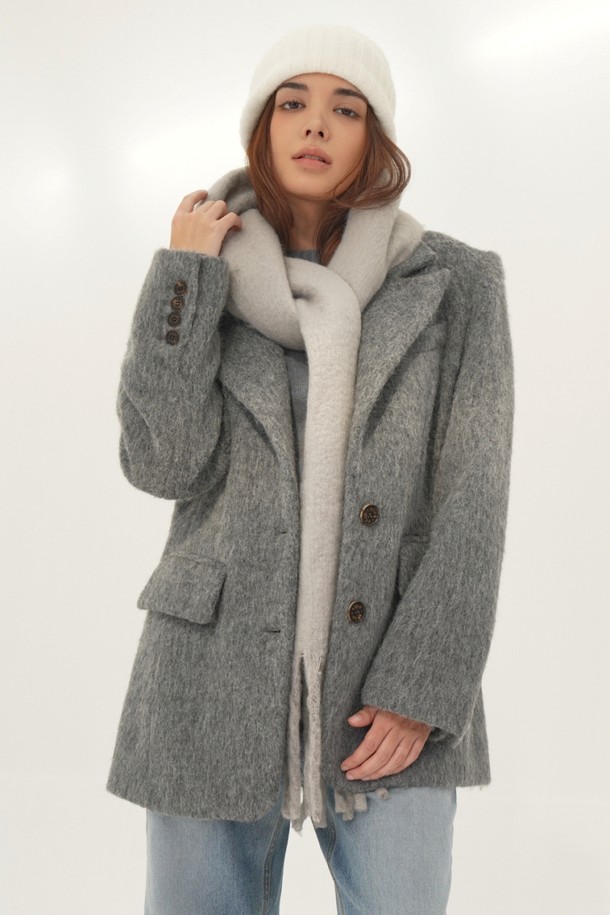 ACUD - 코트 - [24FW} Alpaca Fur Jacket Coat _Grey