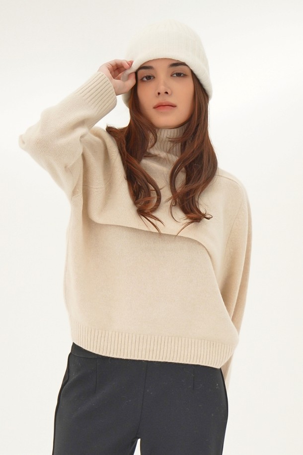 ACUD - 스웨터 - [24FW] Raccoon Turtle neck Knit _Beige