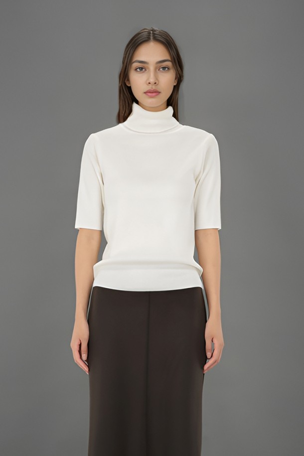 ACUD - 터틀넥 - [24FW] Turtle Neck Ribbed Knit _Ivory