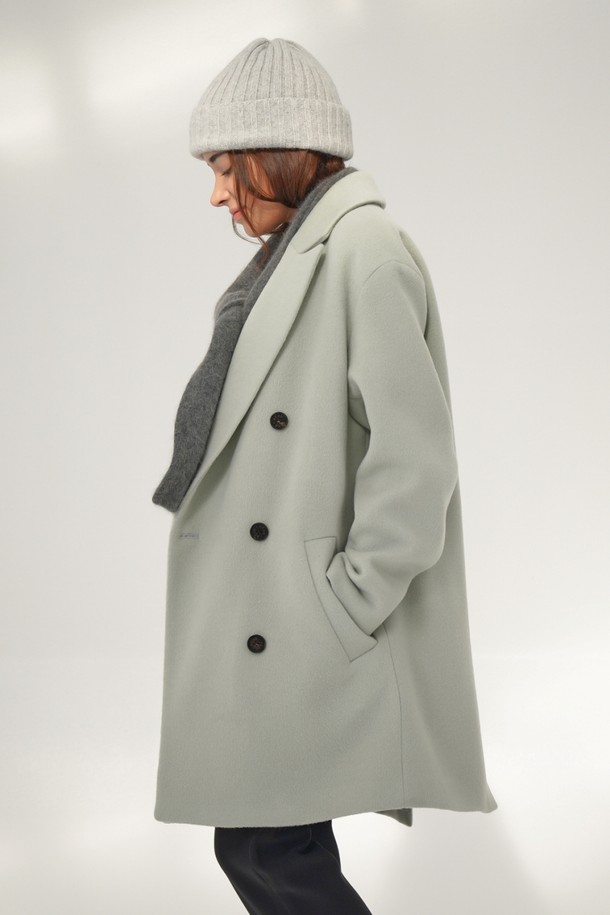 ACUD - 코트 - [24FW} Double Button Half Coat _MT.Grey