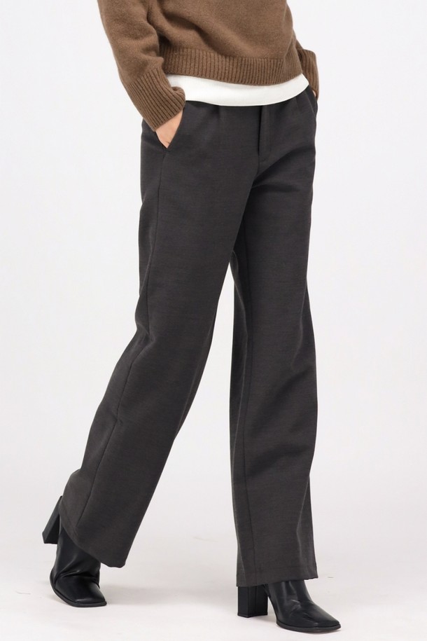 ACUD - 롱/미디팬츠 - [24FW] (기모) Semi Wide Slacks Pants _Grey