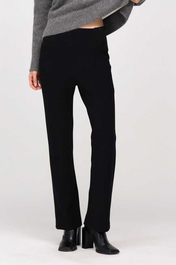 ACUD - 롱/미디팬츠 - [24FW] (기모) Slim Straight Legging Slacks _Black