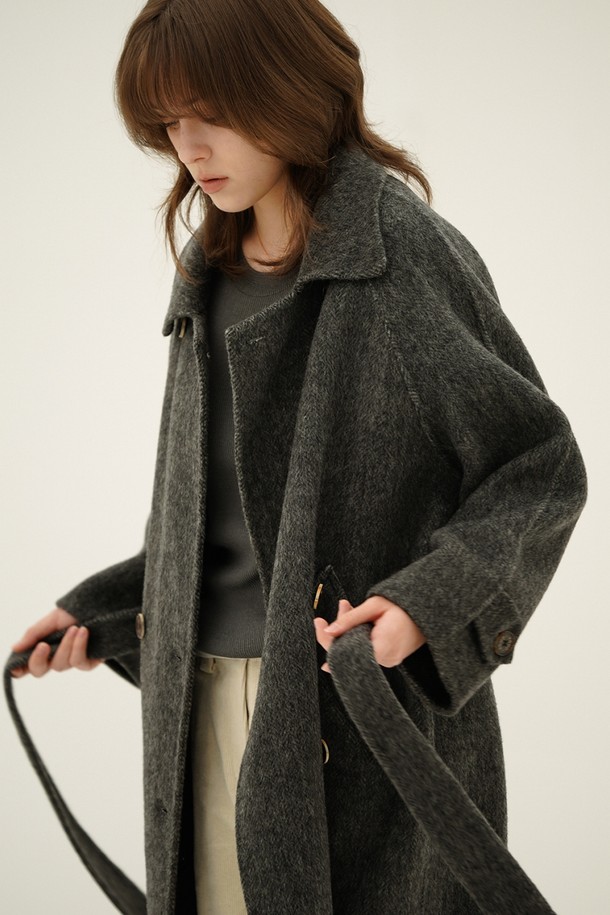 ACUD - 코트 - [24FW] Belted Double Long Coat _Grey