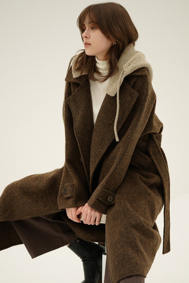 ACUD - 코트 - [24FW] Belted Double Long Coat _D.Beige