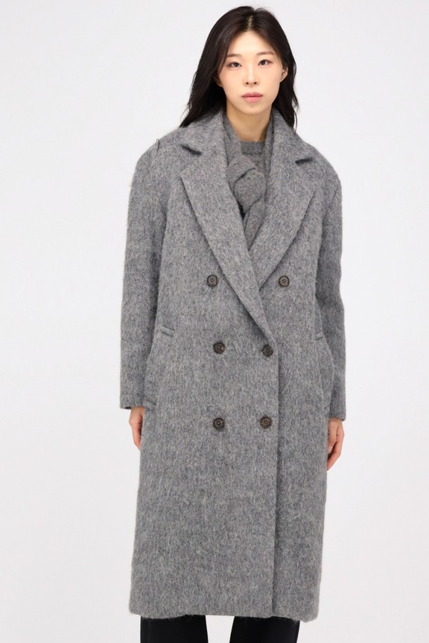 ACUD - 코트 - [24FW} Alpaca Fur Long Coat _Grey