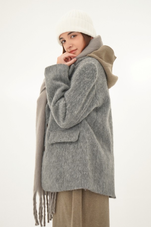 ACUD - 코트 - [24FW} Alpaca Fur Jacket Coat _Grey