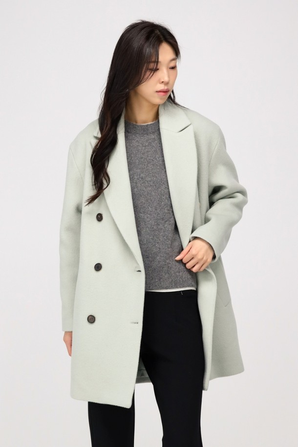 ACUD - 코트 - [24FW} Double Button Half Coat _MT.Grey