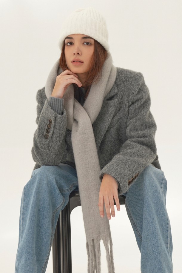 ACUD - 코트 - [24FW} Alpaca Fur Jacket Coat _Grey