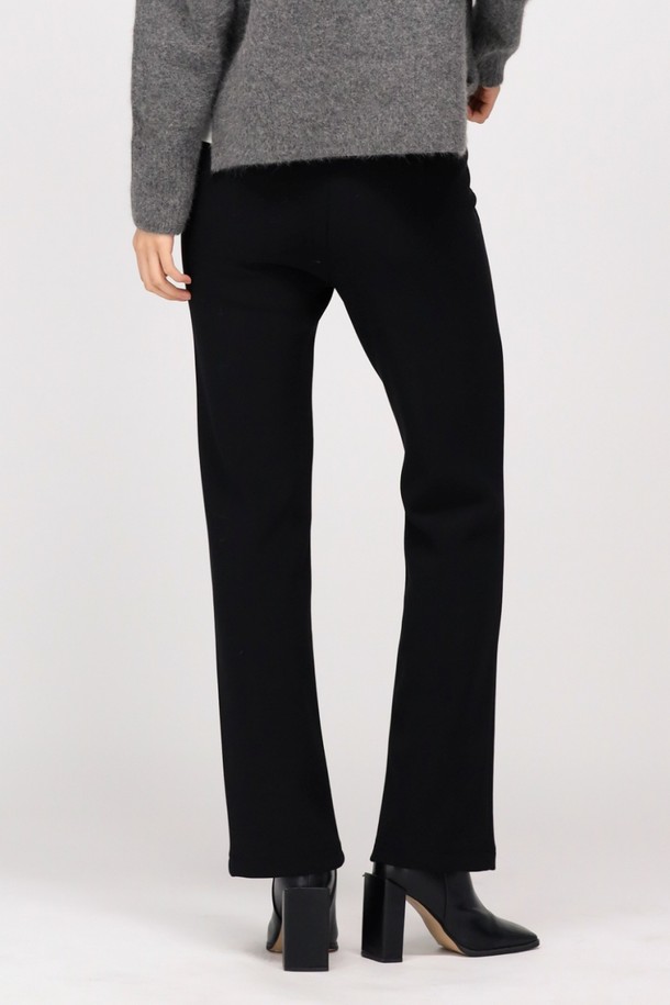 ACUD - 롱/미디팬츠 - [24FW] (기모) Slim Straight Legging Slacks _Black