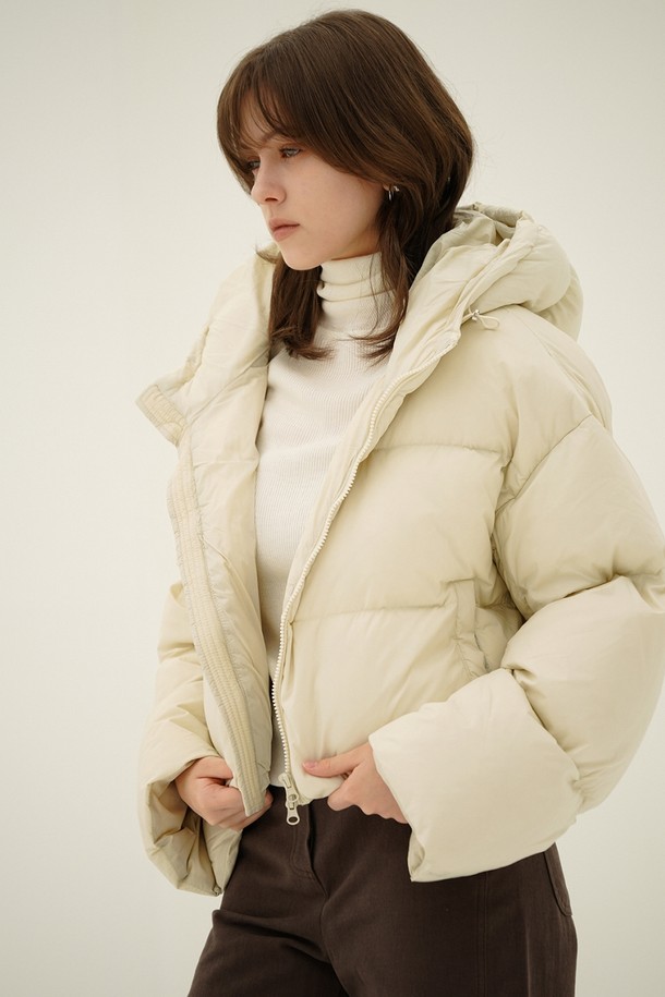 ACUD - 패딩 - [24FW] Cropped Puffer Down Jumper _Ivory