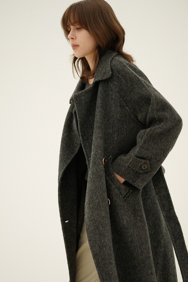 ACUD - 코트 - [24FW] Belted Double Long Coat _Grey