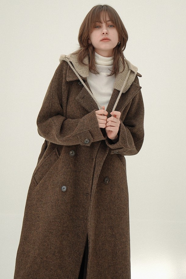 ACUD - 코트 - [24FW] Belted Double Long Coat _D.Beige