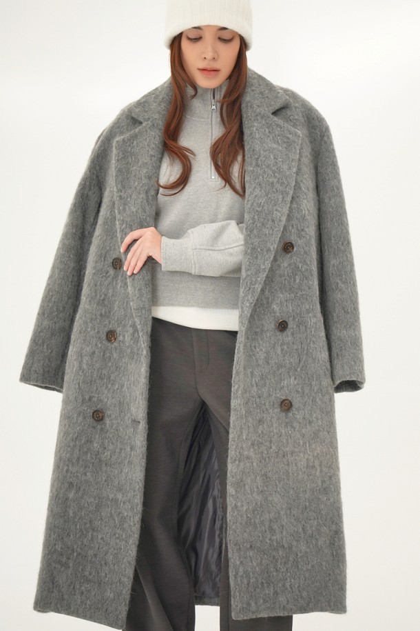 ACUD - 코트 - [24FW} Alpaca Fur Long Coat _Grey