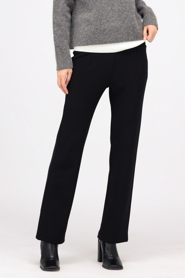 ACUD - 롱/미디팬츠 - [24FW] (기모) Slim Straight Legging Slacks _Black