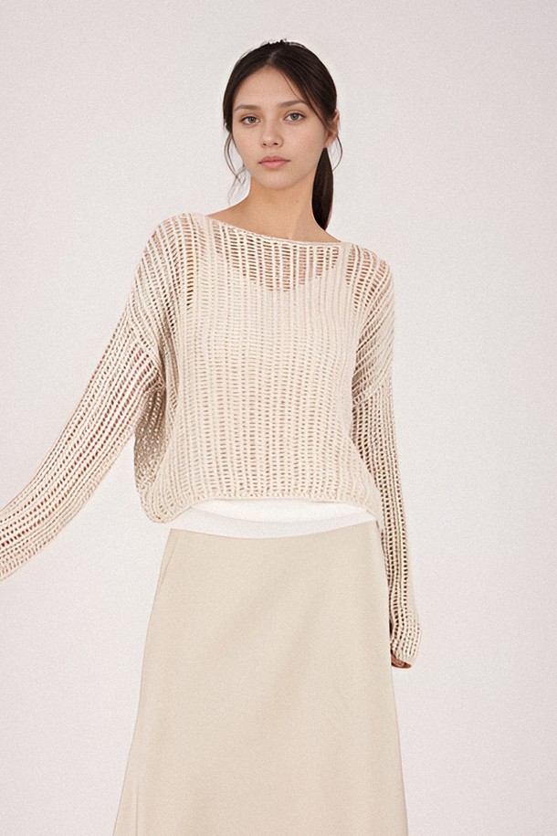 ACUD - 스웨터 - [25SS] Cotton Mesh Knit _Ivory