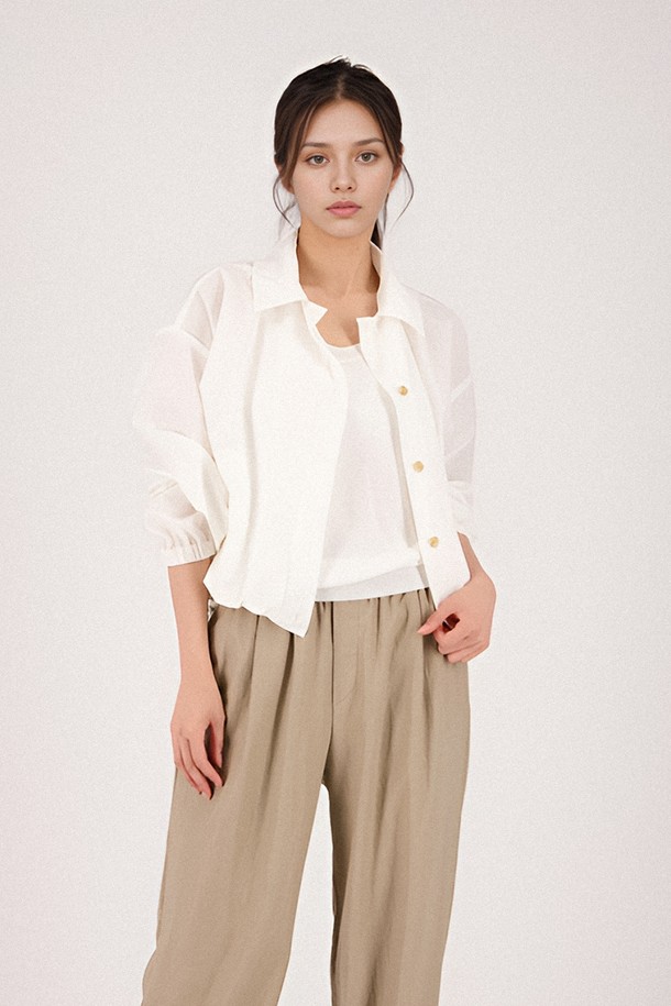 ACUD - 블라우스 - [25SS] Light String Shirt _White
