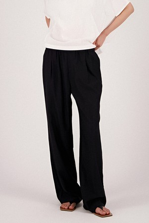 [25SS] Summer Pintuck Bending Slacks _Black